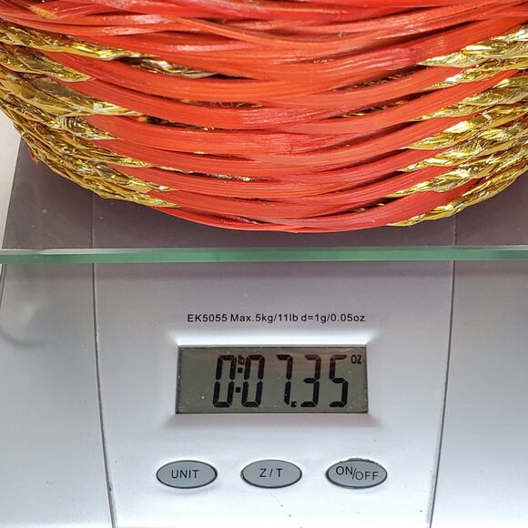 2 Wicker Baskets Red Green & Gold Christmas Colors Decorative Xmas Vtg - Picture 10 of 10